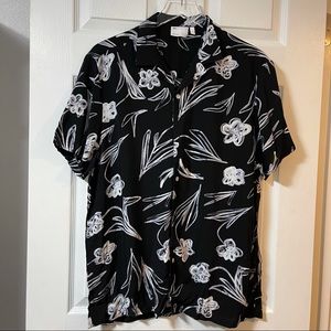 Floral Short Sleeve Button Down